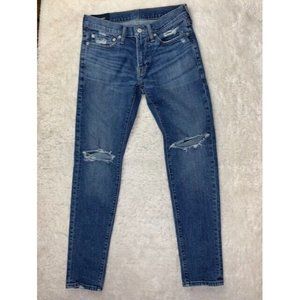 Abercrombie & Fitch 28x30 Super Stretch Skinny Mid Rise  Distressed Med Wash